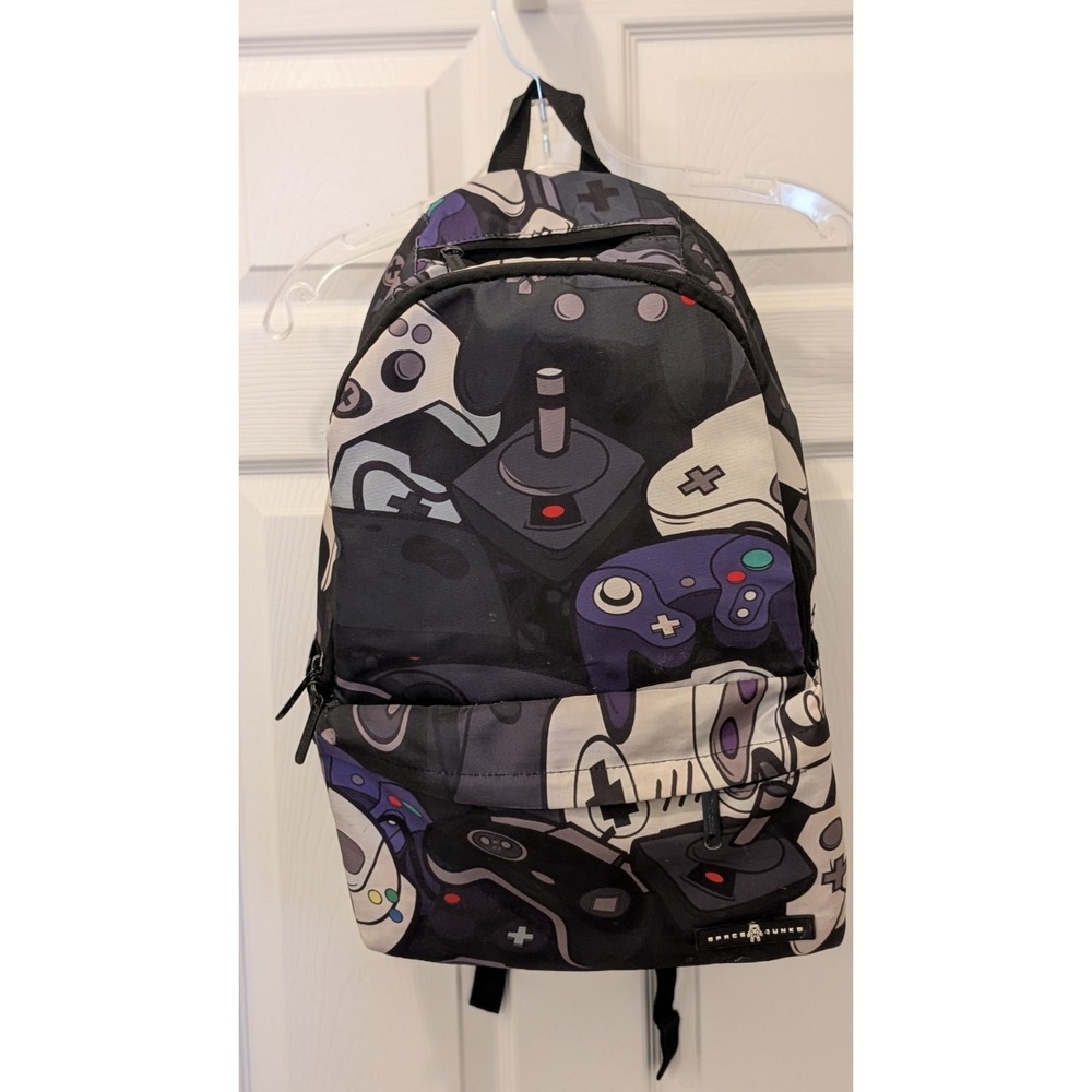 Retro Gamer Backpack Video Game Controller Print Backpack Arcade Gaming Core Bag